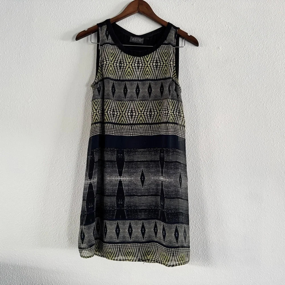 ASTR The Label Geometric Tank Dress Racerback Cut Out Mini Small - Picture 14 of 14